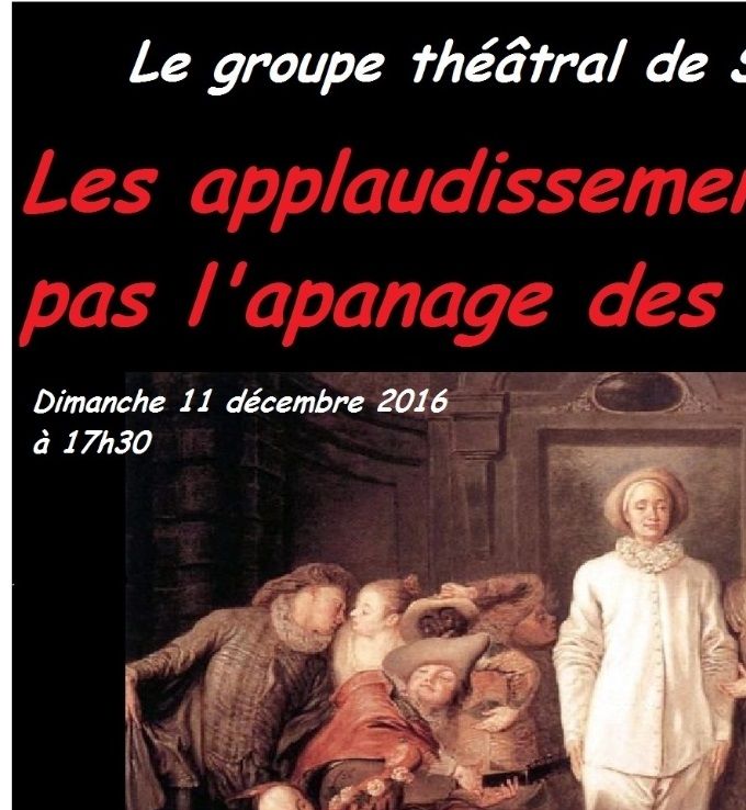 Les applaudissements ne sont pas l'apanage des Apparatchiks. De Cédric Jossen. Jeu du Groupe Théâtral de Salins, avec Patricia Luder, Sandra de Vico, Marie-Ange Schmutz, Déborah Bender, Christine Fournier, Pauline Seppey, Alain Fickentcher et Cédric Jossen (Mise en scène également). Pièce écrite et également jouée pour la biennale des rencontres des quatre fédérations suisses de théâtre amateur, représentant la FSSTA, à Sagogn dans les Grisons.